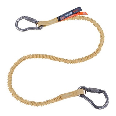 Ergodyne Squids 3121 Cut-Resistant Aramid Tool Lanyard, Dual Carabiners, 10lbs, Standard, Yellow 19721